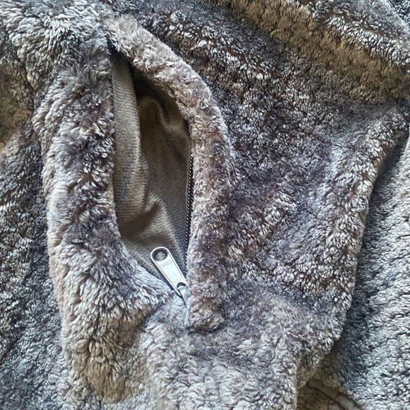 SOLD Columbia Fire Side Gray Super Warm Cozy Sherpa 1/4 Zip Pullover Jacket SZ M - Picture 12 of 12